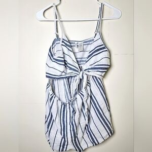 Women's Salt + Jade Open Front Adjustable Strap Striped Romper, Size Medium